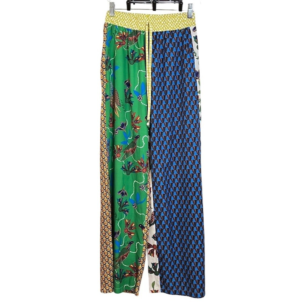 Women’s Floral Multicolor Wide Leg Palazzo Pants Spring *see measurements*.